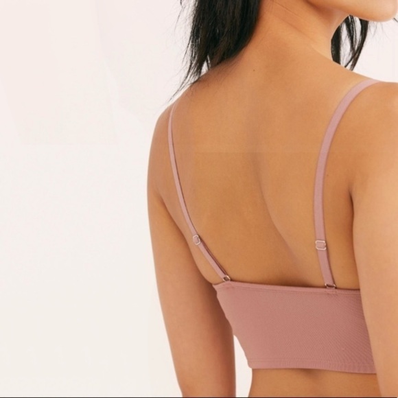 NWT Free People Bianca Lace Longline Underwire Bra In Vintage Rose Pink - Picture 3 of 9